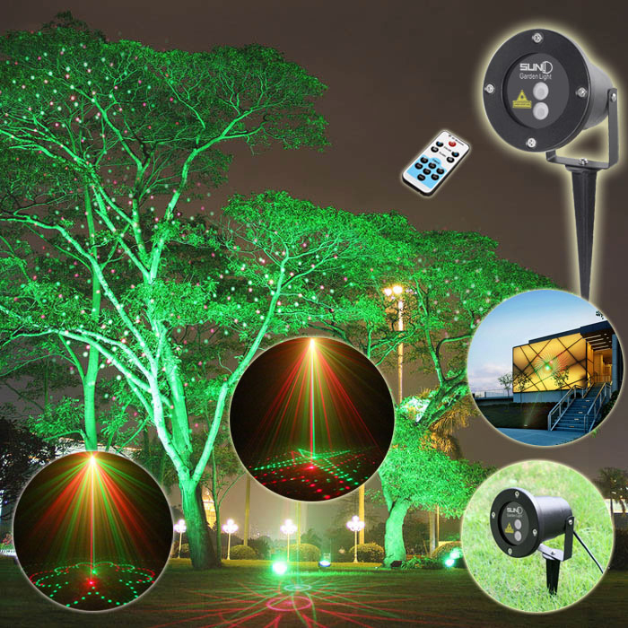 635nm/532nm 20 Patterns Laser Lawn Lamp Outdoor Waterproof Lights